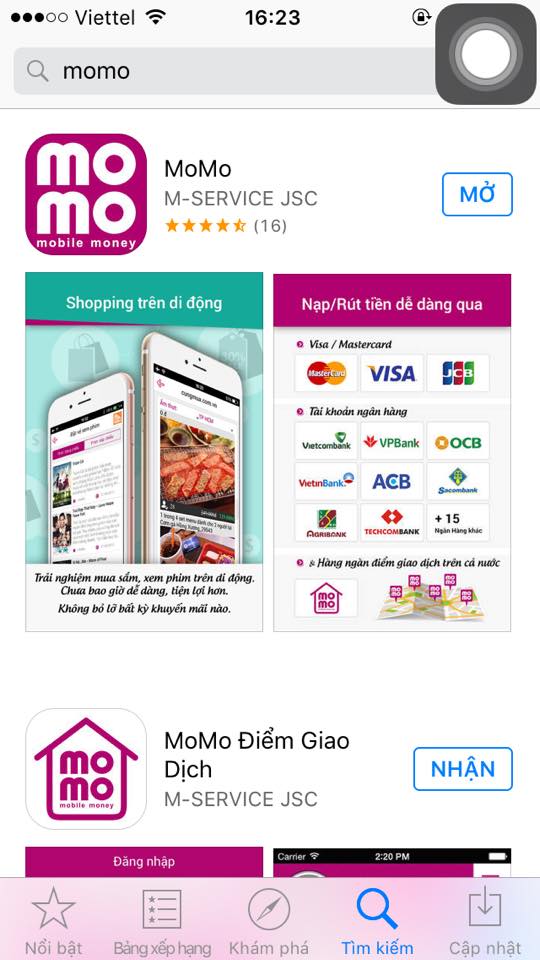Miễn phí nạp 100k tiền điện thoại từ ví điện tử momo