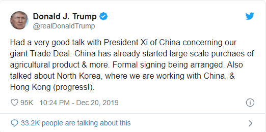 Trump tweet china